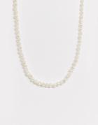 Asos Design Necklace In Mini Faux Freshwater Pearls In Gold Tone