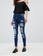 Parisian Extreme Ripped Jeans - Blue