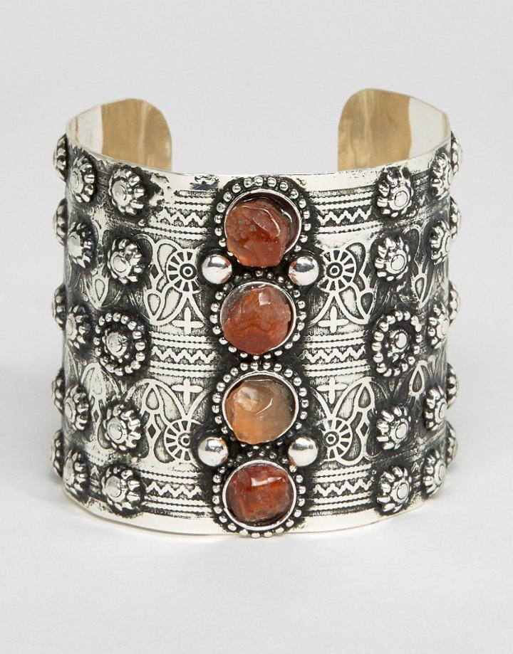 Asos Stone Cuff Bracelet - Purple