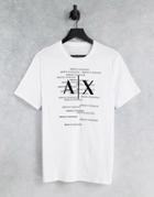 Armani Exchange Central Text Graphic T-shirt In White