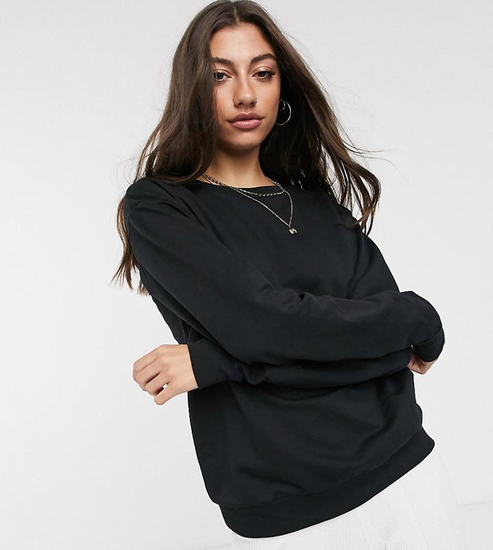 Asos Design Tall Ultimate Organic Cotton Sweat In Black