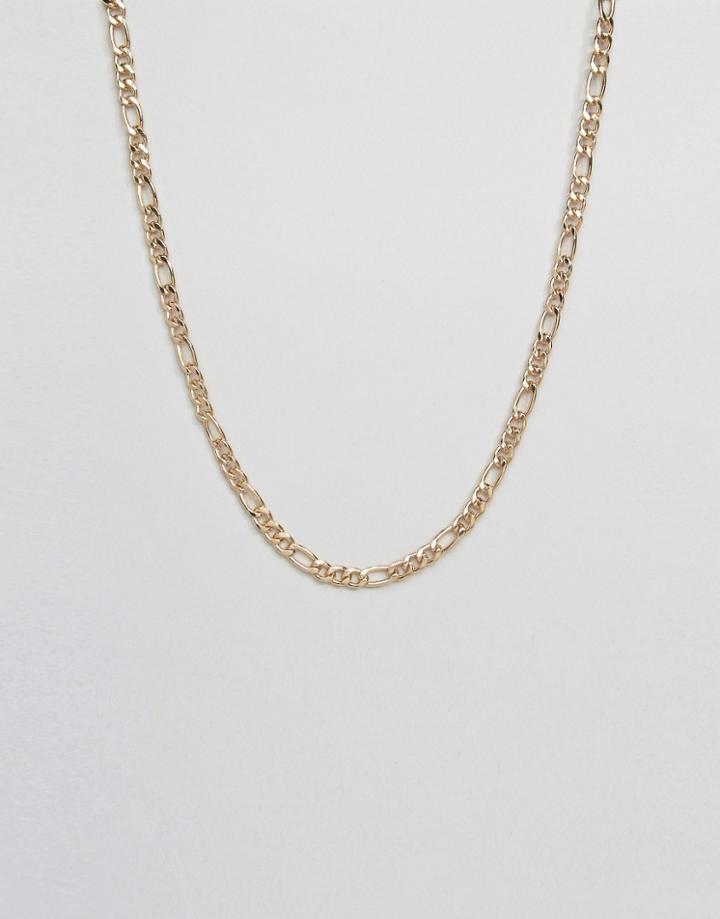 Asos Chain Interest Necklace In Gold - Gold