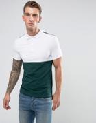 Asos Muscle Fit Jersey Polo With Contrast Yoke - Green