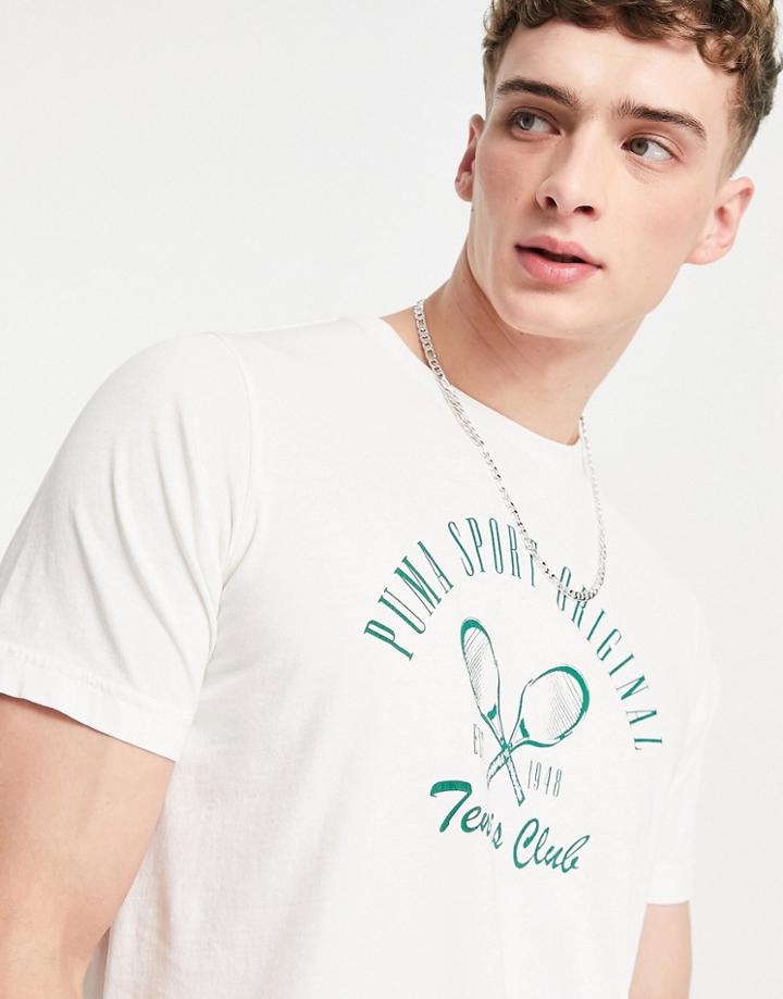 Puma Vintage Tennis Logo T-shirt In White