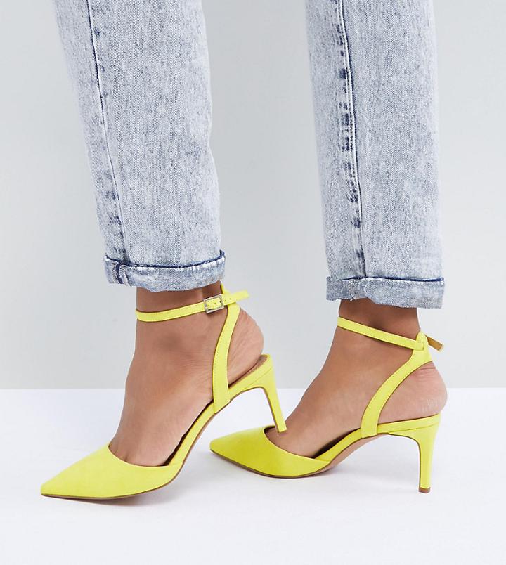 Asos Design Subtle Pointed Heels - Yellow