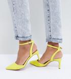 Asos Design Subtle Pointed Heels - Yellow