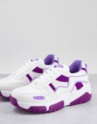 Topshop Crouch Chunky Lace Up Skater Sneakers In Purple