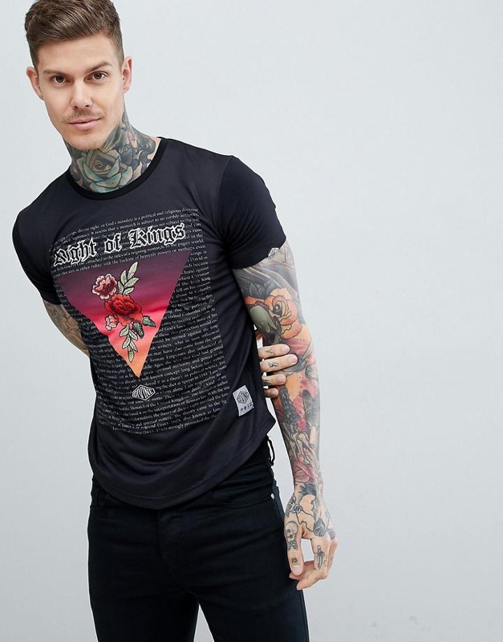 Divine Rights Back Print T-shirt - Black