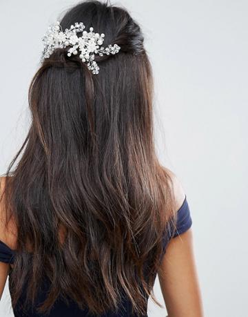 Loverocks London Pearl Spray Hair Comb - Silver