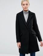 See U Soon Single Breasted Coat With Clasp - Black