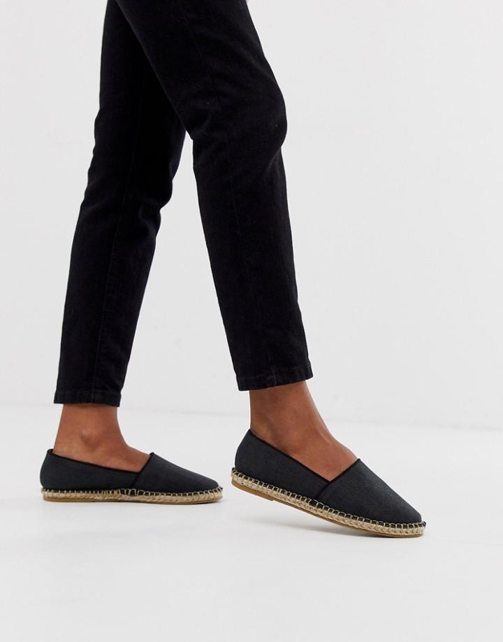 Truffle Collection Toe Cap Espadrille - Black