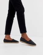 Truffle Collection Toe Cap Espadrille - Black