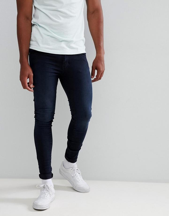 Dr Denim Leroy Super Skinny Jeans In Dark Blue - Blue