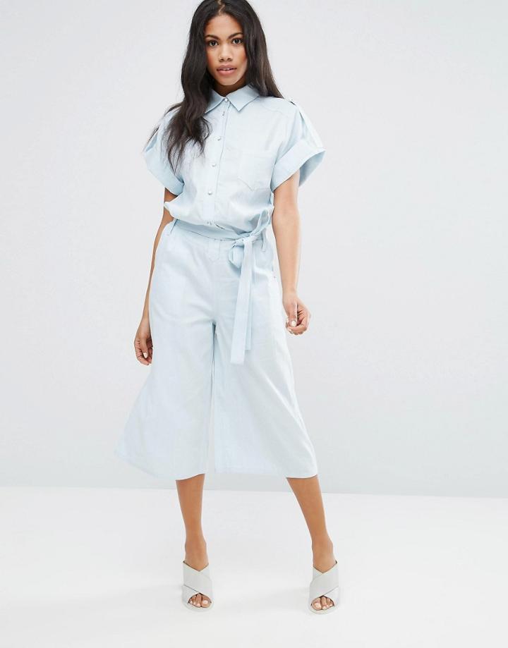 Liquorish Culoutte Jumpsuit - Blue