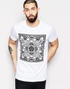 Brave Soul Skull Print T-shirt - White