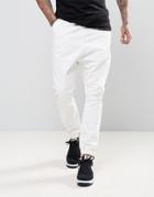 Asos Drop Crotch Woven Joggers In White - White