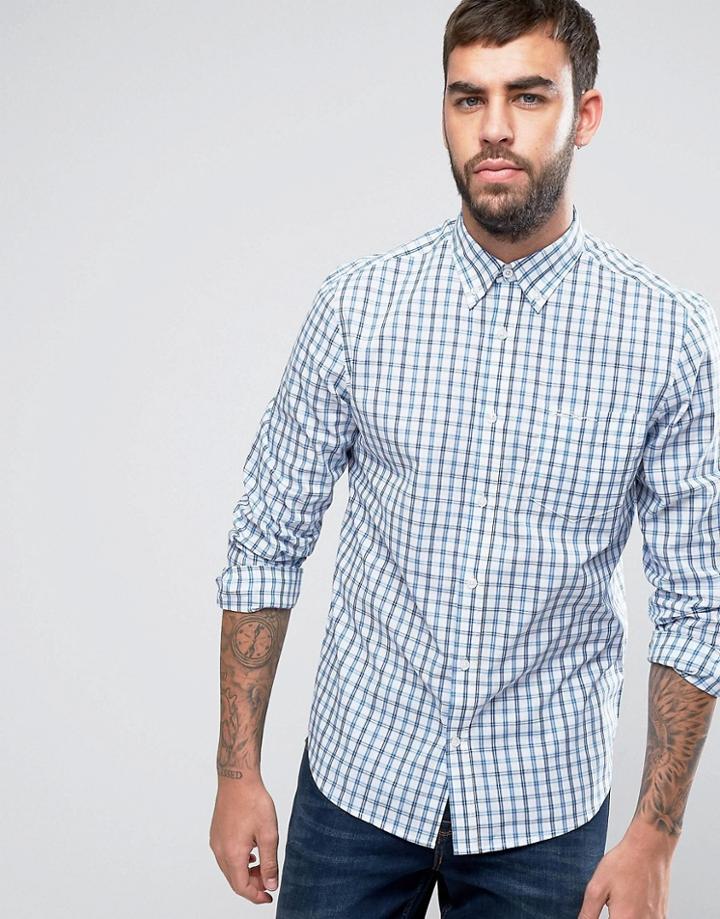 Ben Sherman Regular Fit Checked Shirt - White