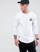 Bee Inspired Muscle Fit Long Sleeve T-shirt In White - White