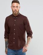 Asos Jersey Shirt In Dark Rust In Regular Fit - Brown