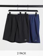 Asos 4505 Icon Training Shorts With Quick Dry 2 Pack-black