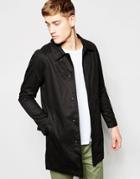 Brave Soul Classic Trench Jacket - Black