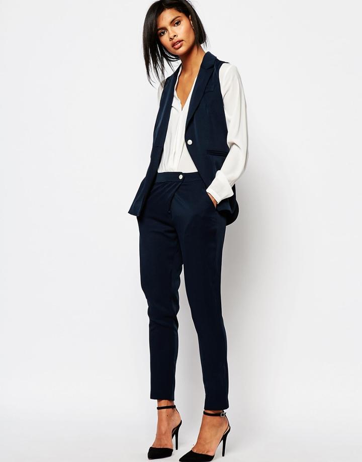 Vero Moda Peg Tailored Pant - Navy