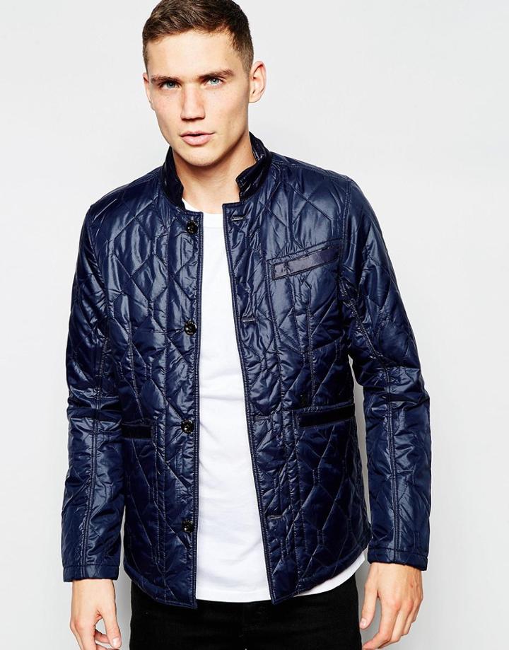 G-star Quilted Jacket Admiral Nylon In Saru Blue - Saru Blue
