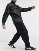 Asos Design Oversized Tapered Smart Trouser With Inverted Pleat Detail-black