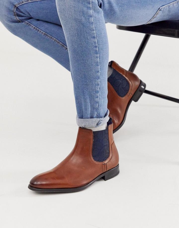 Ted Baker Travic Chelsea Boot In Tan Leather
