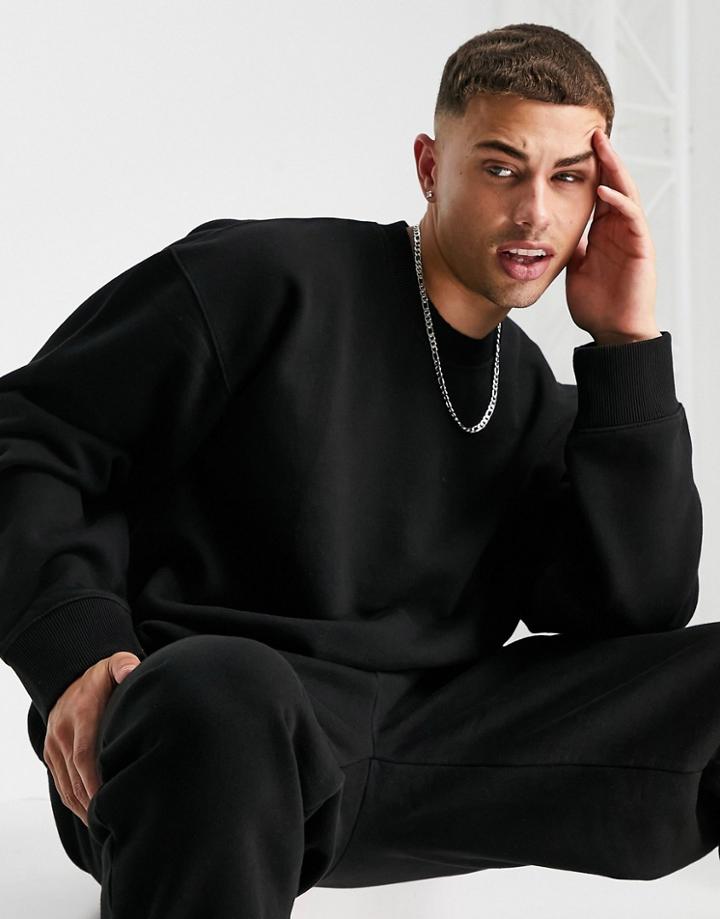 Topman Oversized Sweatshirt In Black - Part Of A Set