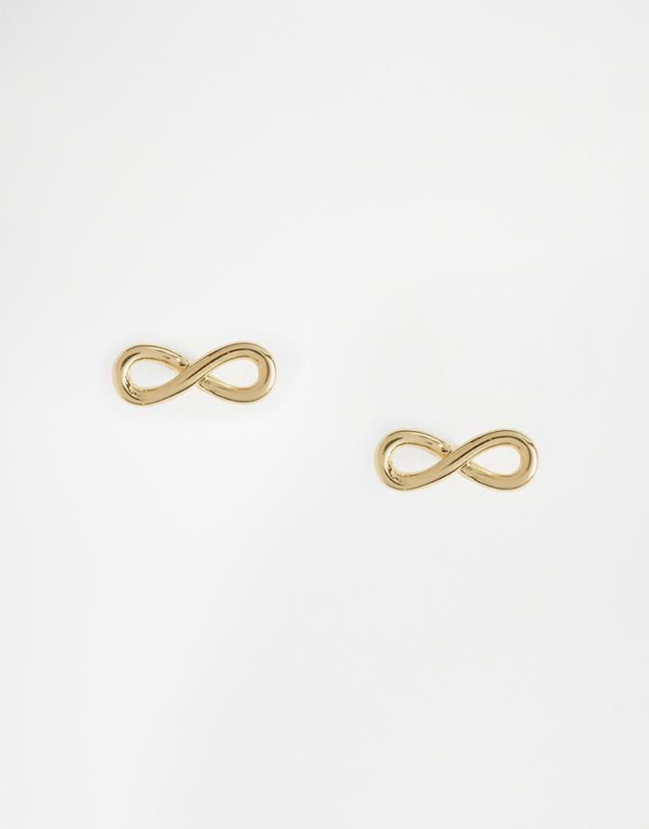 Orelia Tiny Infinity Stud Earrings - Gold