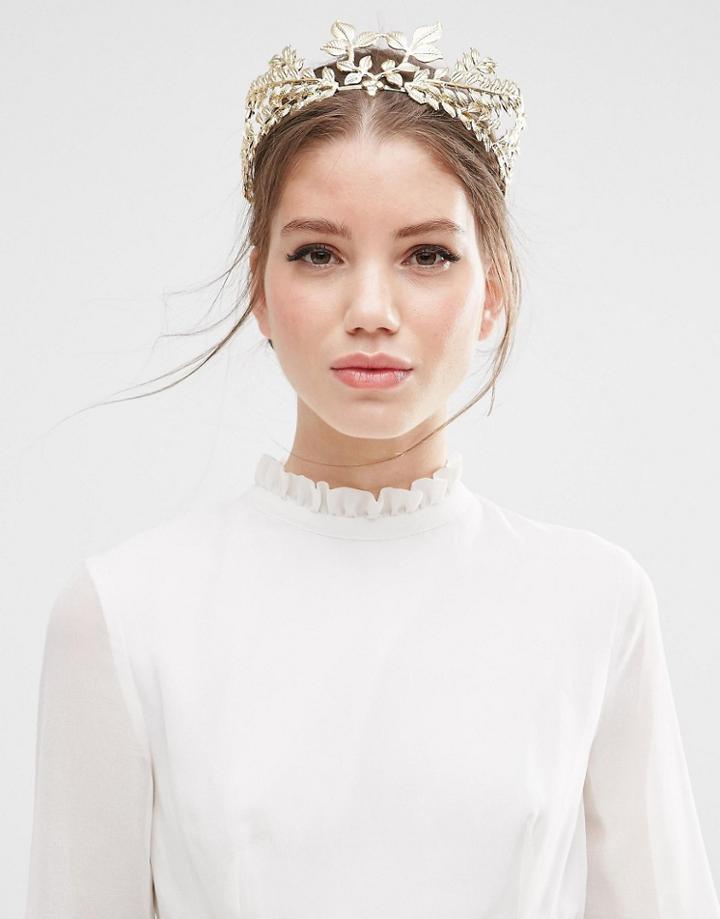 Asos Statement Leaf Hair Crown - Gold