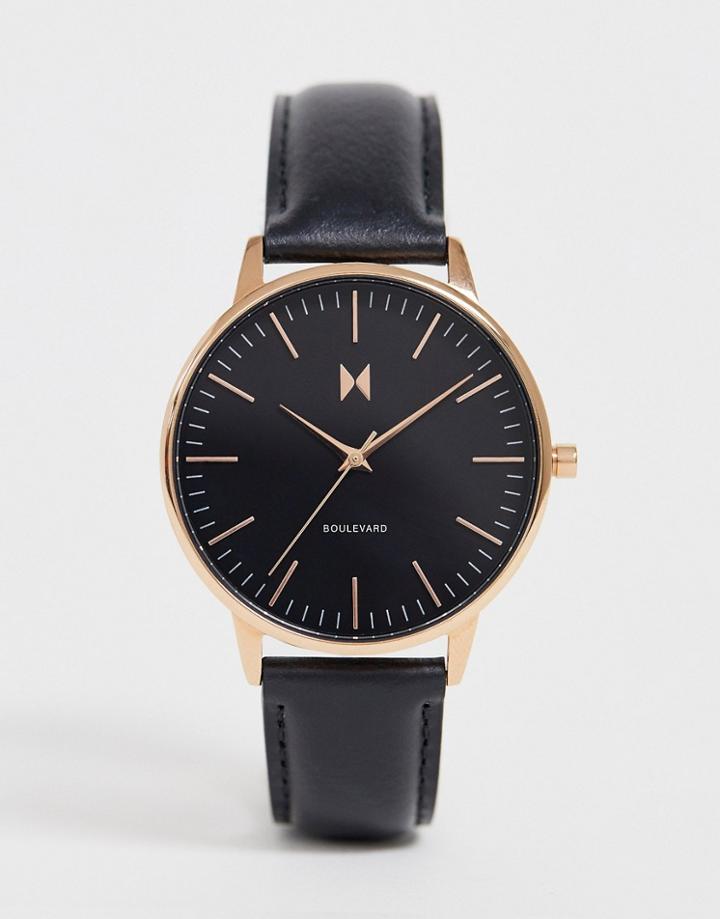 Mvmt Boulevard Leather Watch-black