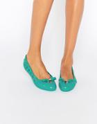 Melissa Praia Bow Flat Shoes - Forest