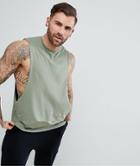 Asos Longline Tank With Extreme Dropped Armhole In Green - Green