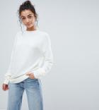 Asos Tall Oversized Sweater In Ripple Stitch - White