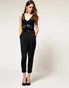 Vero Moda Lace Top Jumpsuit - Black