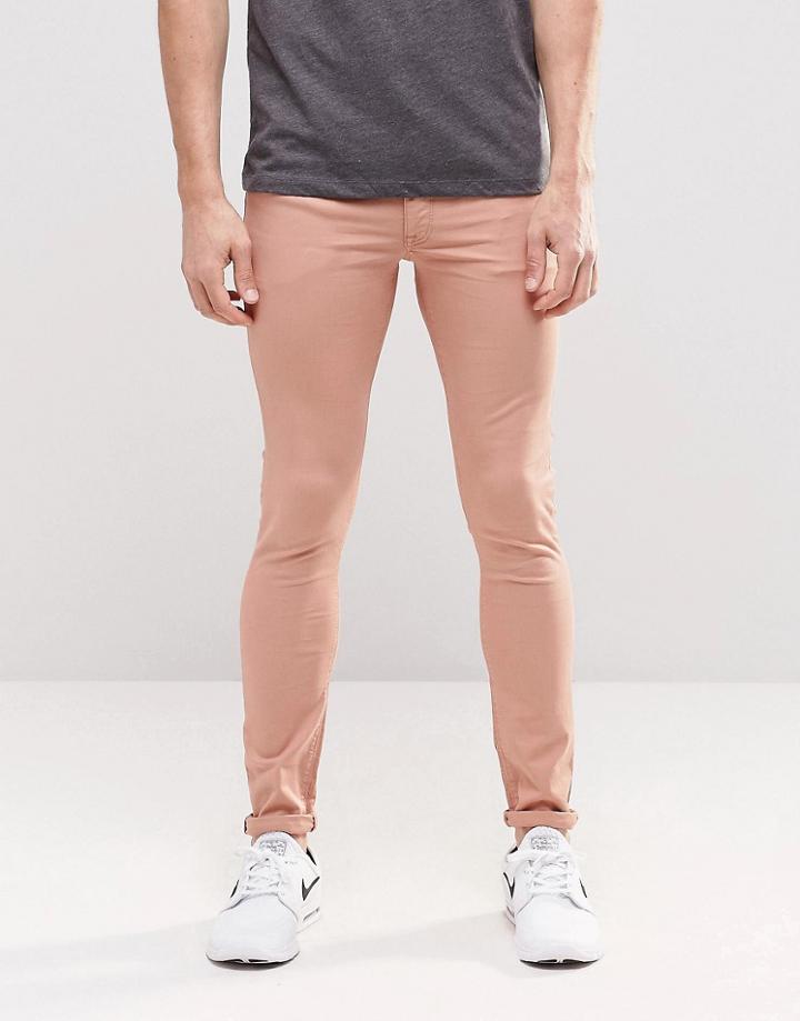 Asos Extreme Super Skinny Jeans In Pink - Mahogany Rose