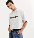 Collusion Cropped T-shirt In Gray-black