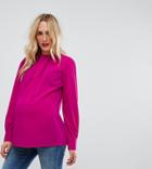 Asos Maternity Drape Front Blouse - Pink