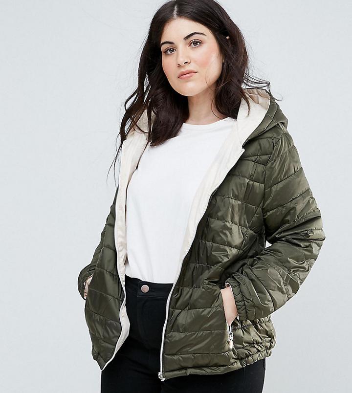 New Look Curve Lightweight Padded Jacket - Gray