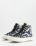 Converse Chuck 70 Hi Velvet Leopard Print Sneakers In Egret/multi-white