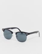 Asos Design Retro Sunglasses In Black