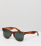 Reclaimed Vintage Inspired Retro Sunglasses In Tort Exclusive To Asos - Brown