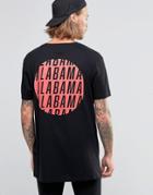Asos Longline T-shirt With Alabama Chest And Back Print - Black