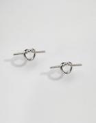 Pieces Blimea Knot Stud Earrings - Silver