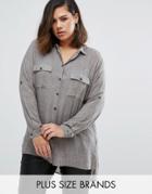 Elvi Plus Shirt - Gray