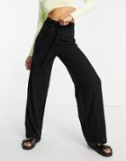 Lipsy Loungewear Wide Leg Pants With Belt In Black