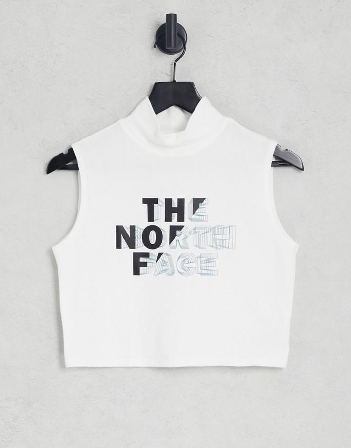 The North Face Coordinates Print Mock-neck Tank Top In White