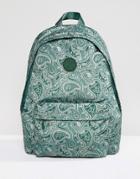 Pretty Green All Over Paisley Print Backpack In Green - Green